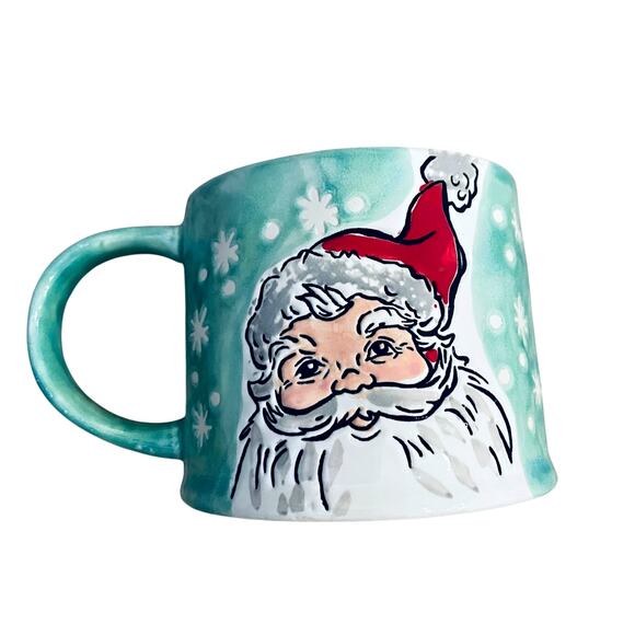 2pc Eli+Ana Christmas Mugs Green Smiling Sammy Santa Ceramic 2023 16oz Holiday - Picture 11 of 15